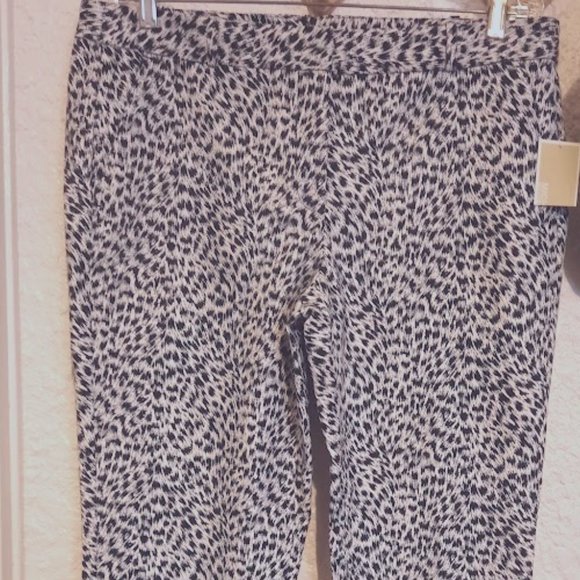 Michael Kors Miranda Jaquar Print Cotton Sateen Pants NWT Sz 12 - Picture 3 of 8